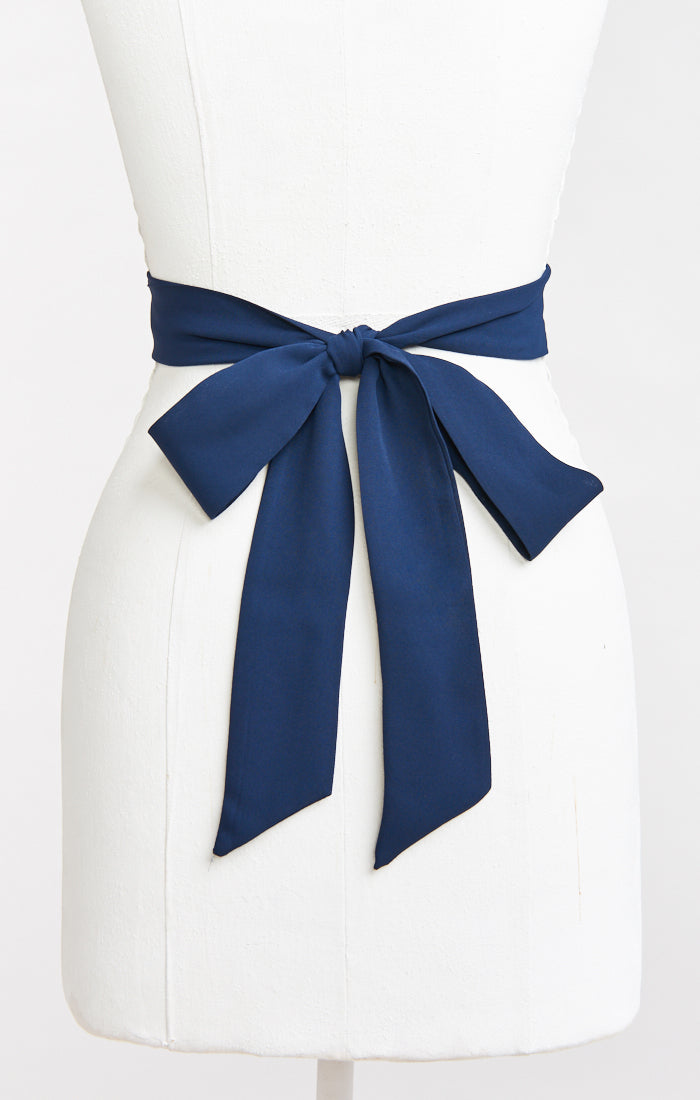 Bridesmaid Sash in Rich Navy - Regular & Long Lengths | Crisp