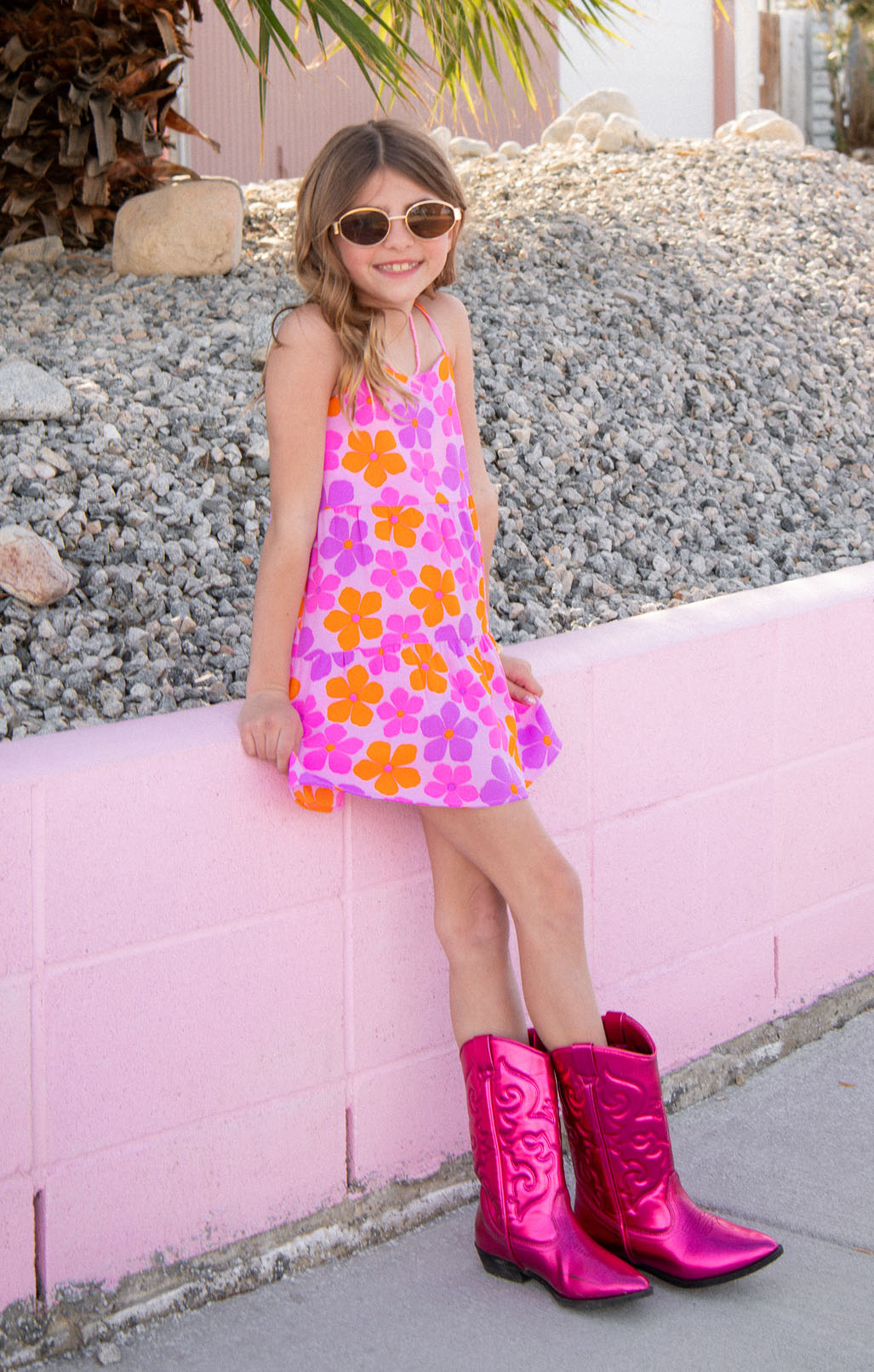 Pink Daisy Girls' Swimsuit for Summer | Little Caroline Mini