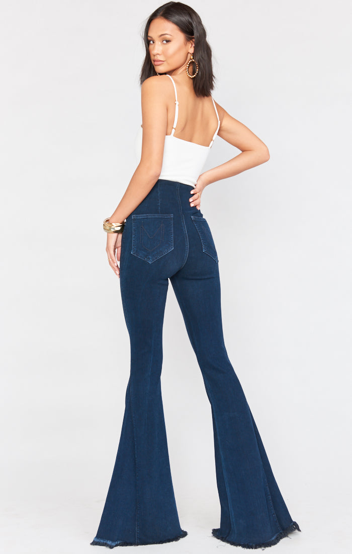 High Waisted Super Flare Jeans with Stretch | Berkeley Bells