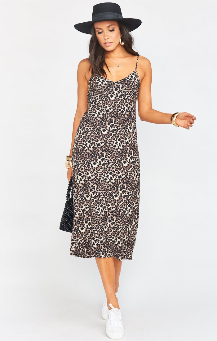 Cheetah Print V-Neck Dress with Adjustable Straps | Zio