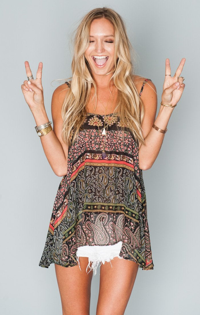 Flowy Spaghetti Top with Adjustable Straps | Lenz