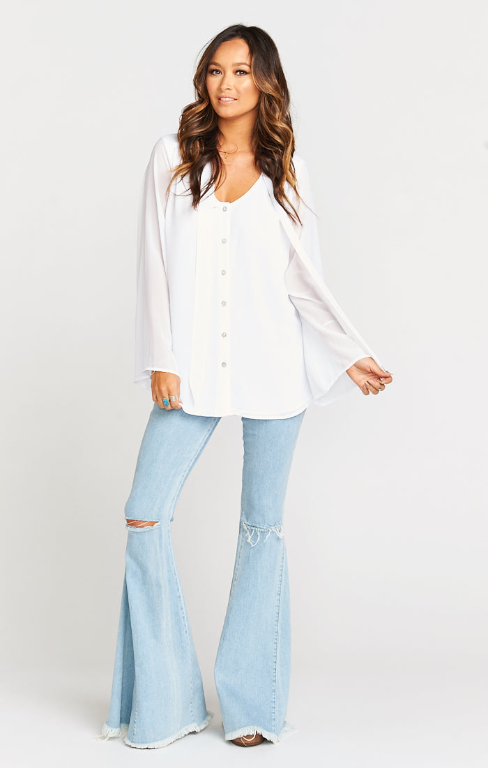 Tie Front Tunic Top for Work & Play | Taylor Chiffon Blouse