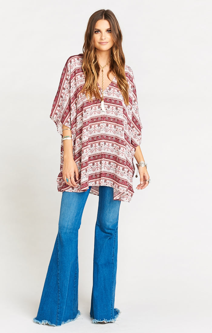 Tie Front Tunic Top for Work & Play | Taylor Chiffon Blouse