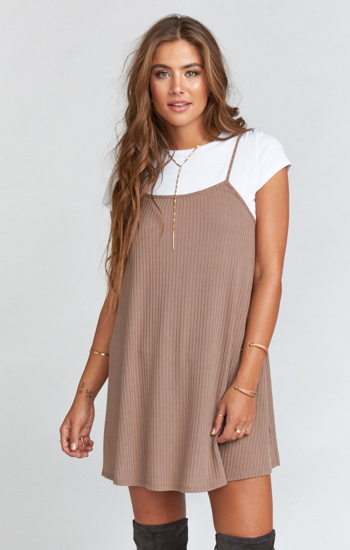 90s Knit Mini Dress with Flared Cut & Skinny Straps | Martell