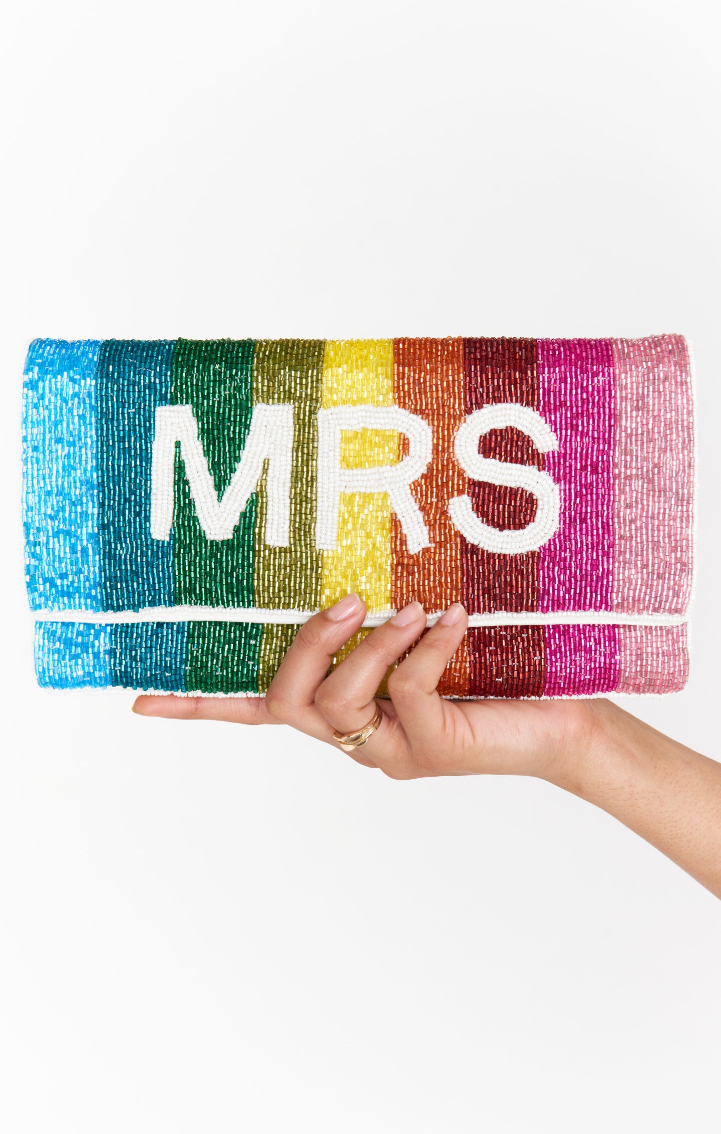 Rainbow Beaded Clutch Bag for Weddings & Special Events | MRS
