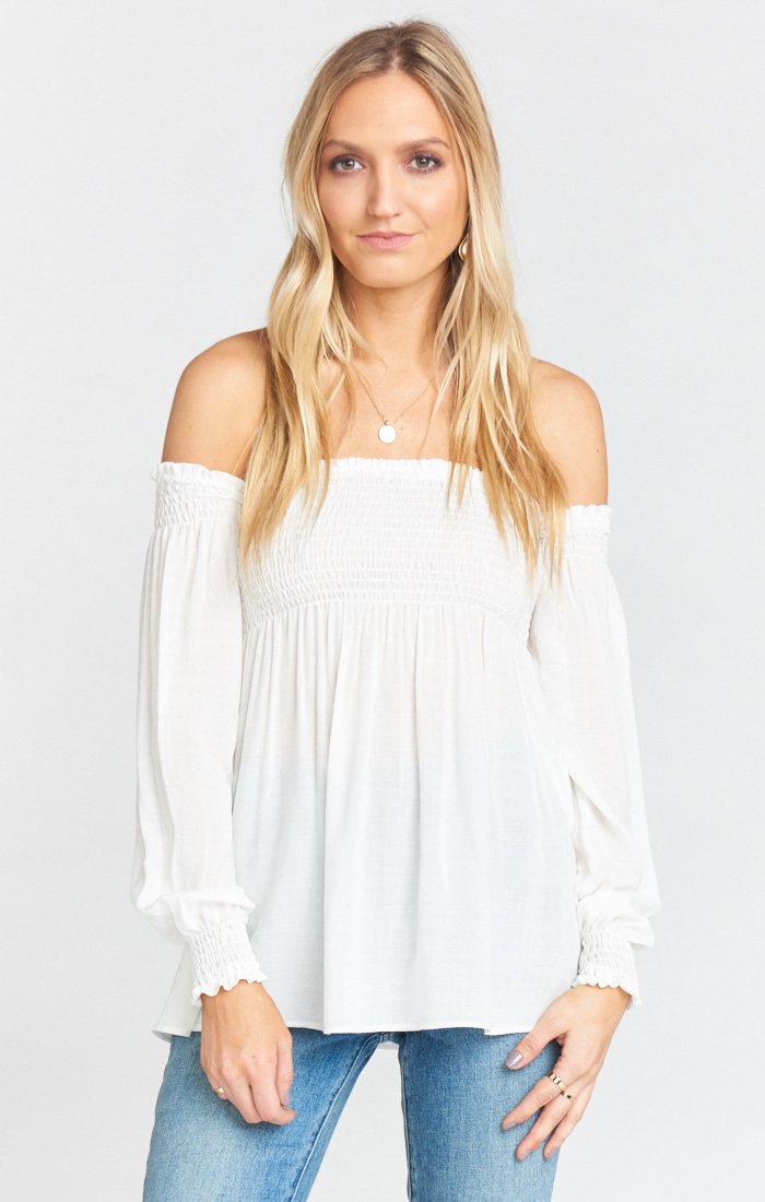 Smocked Blouse with Optional Tie | Raquel Top