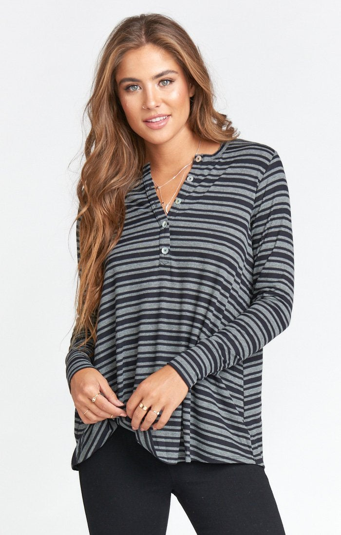 Long Sleeve Henley Shirt for Sleep & Lounge | Hibernate