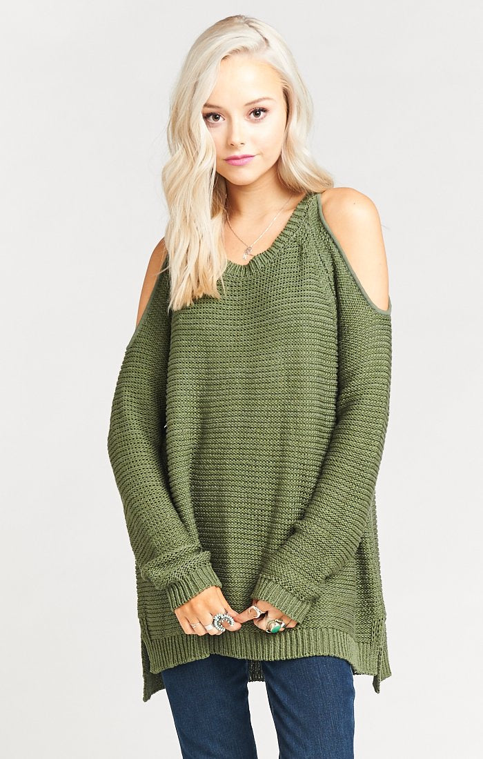 Shoulder Cutout Sweater for Women | 100% Cotton Shiver Top