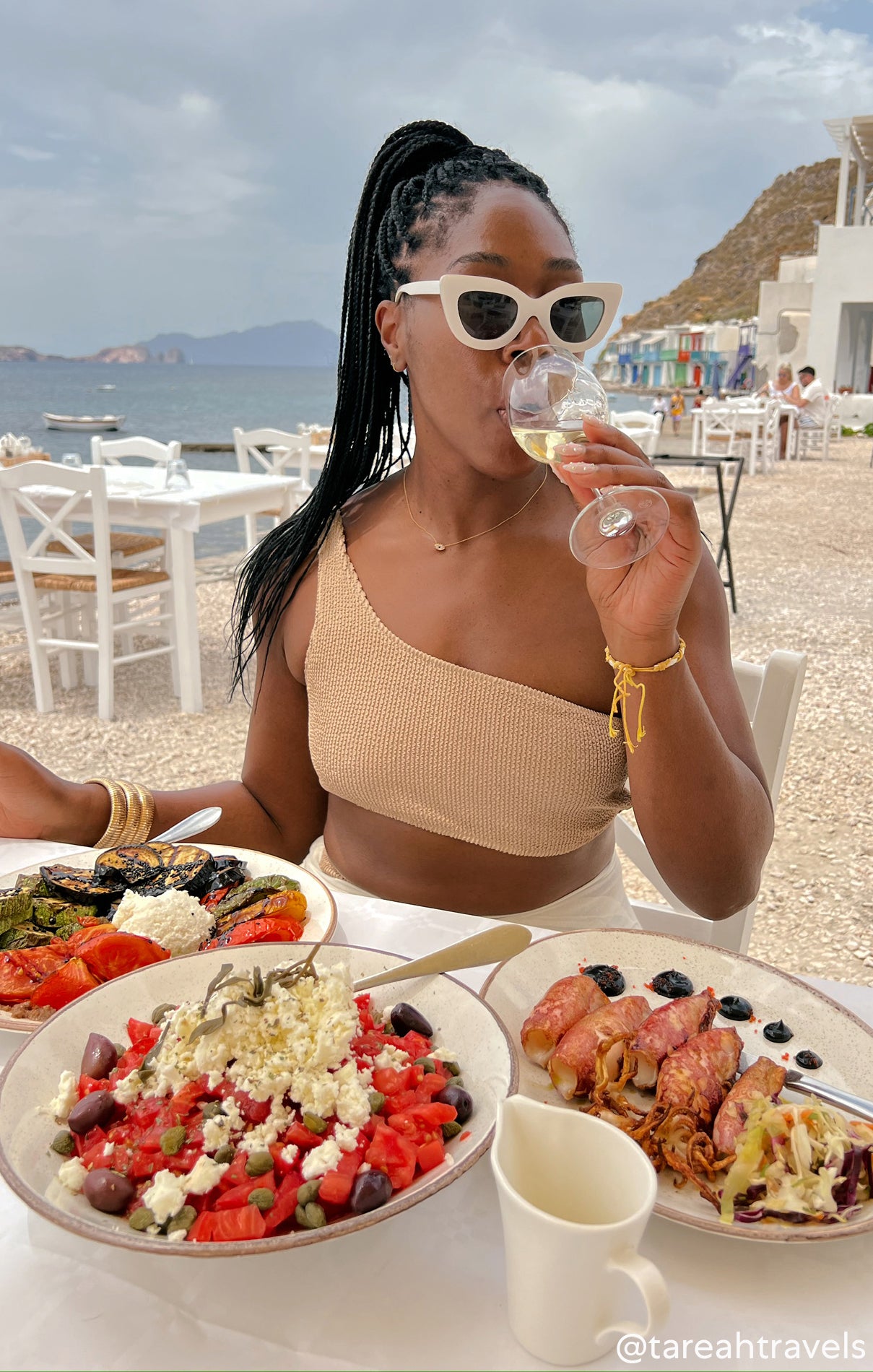 One Shoulder Bikini Top with Scrunch Detail | Latte Scrunch