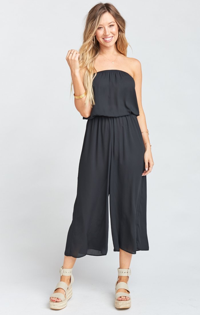 Strapless Midi Jumpsuit with Waist Cinching | Estelle