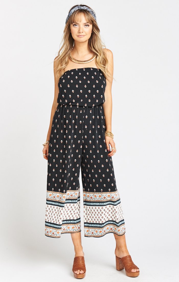 Strapless Midi Jumpsuit with Waist Cinching | Estelle