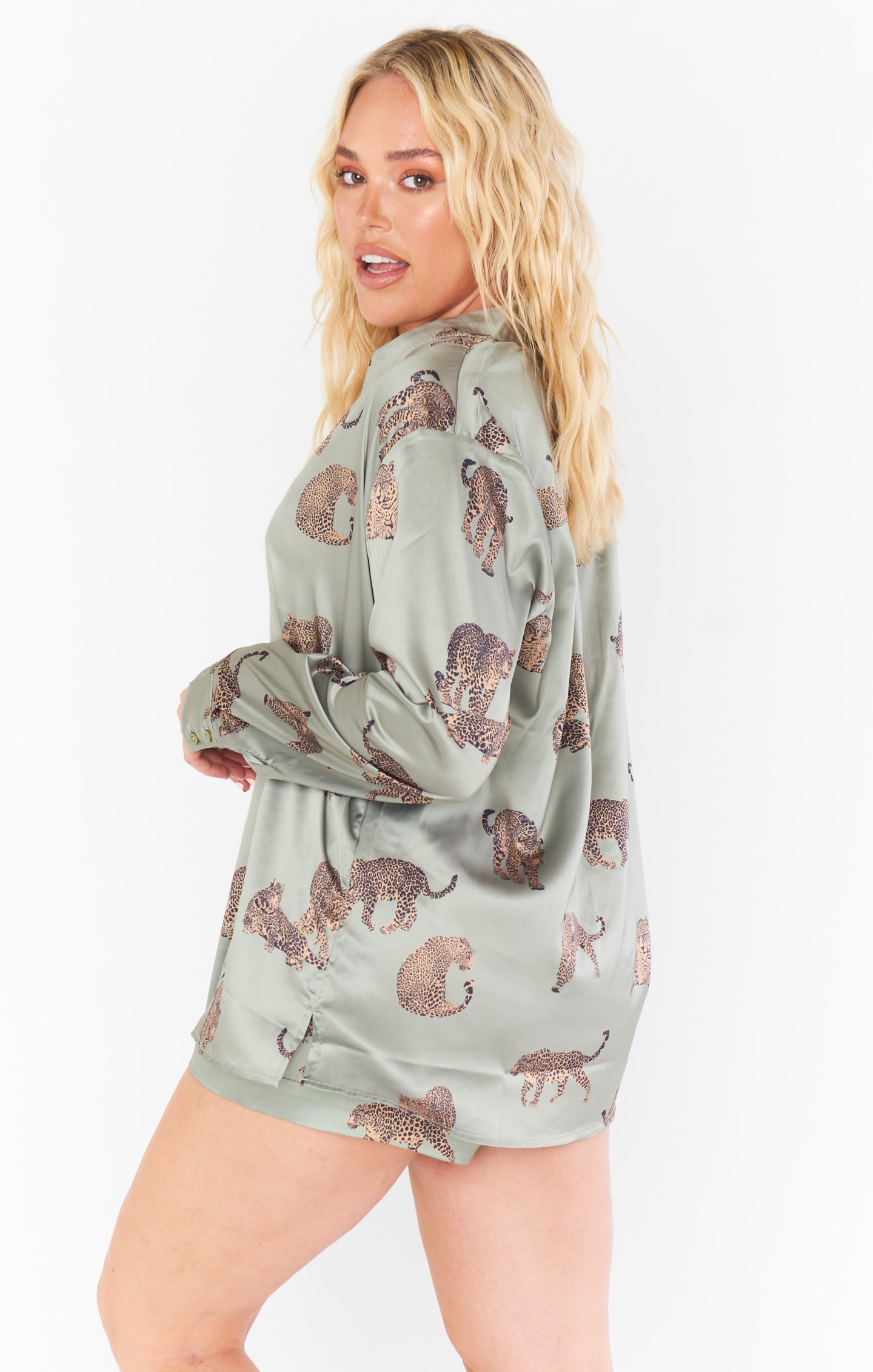 Silky Cheetah Print Pajama Set for Women | Feline Fine