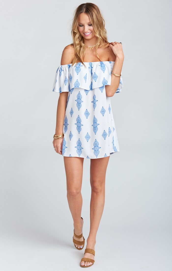 Off-Shoulder Mini Dress with Ruffle Detail | Can Can Dress