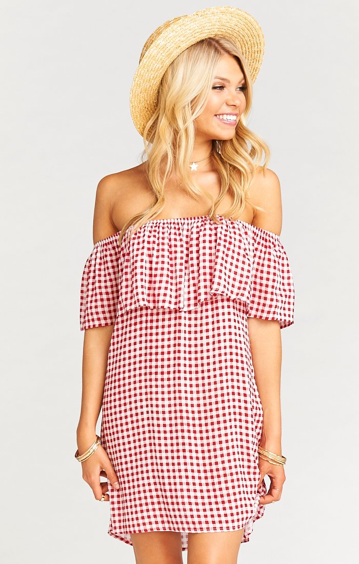 Off-Shoulder Mini Dress with Ruffle Detail | Can Can Dress