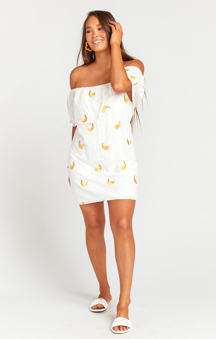 Off-Shoulder Mini Dress with Ruffle Detail | Can Can Dress