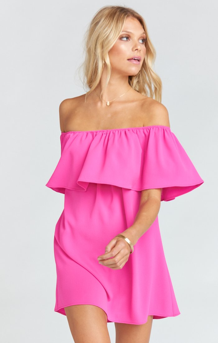 Off-Shoulder Mini Dress with Ruffle Detail | Can Can Dress