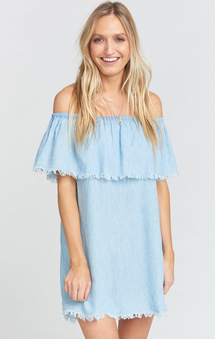 Off-Shoulder Mini Dress with Ruffle Detail | Can Can Dress