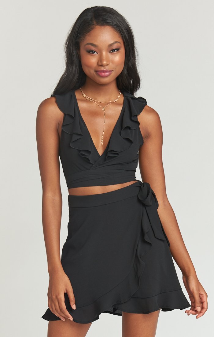 Wrap Mini Skirt with Ruffle Detail for a Flirty Look | Roam Ruffle