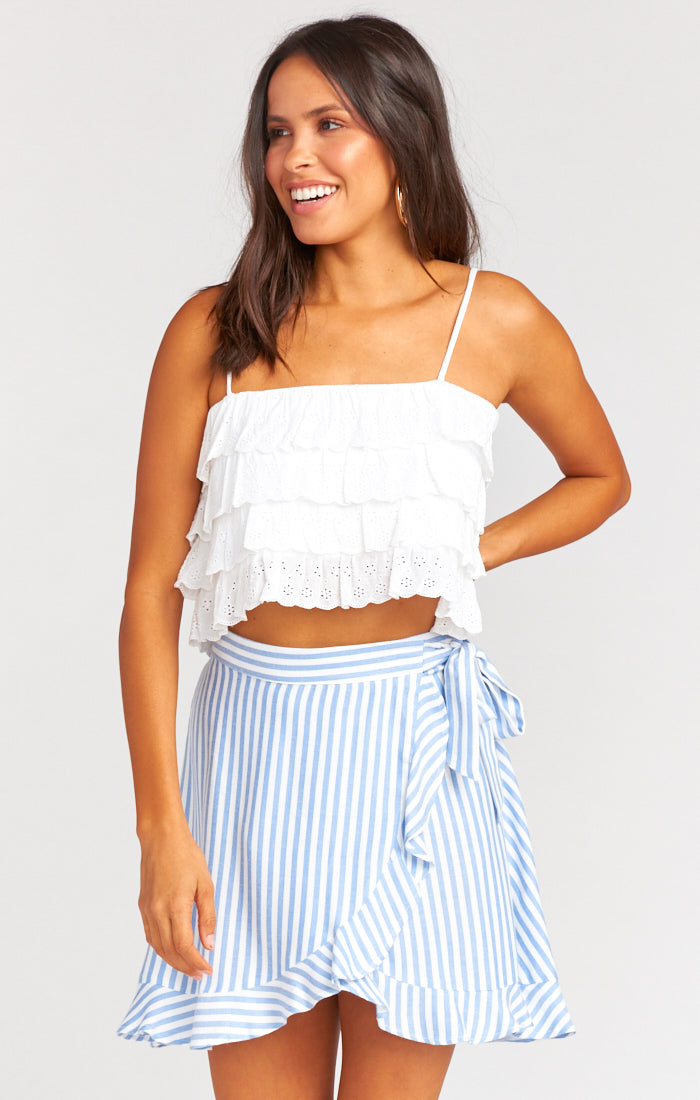 Wrap Mini Skirt with Ruffle Detail for a Flirty Look | Roam Ruffle