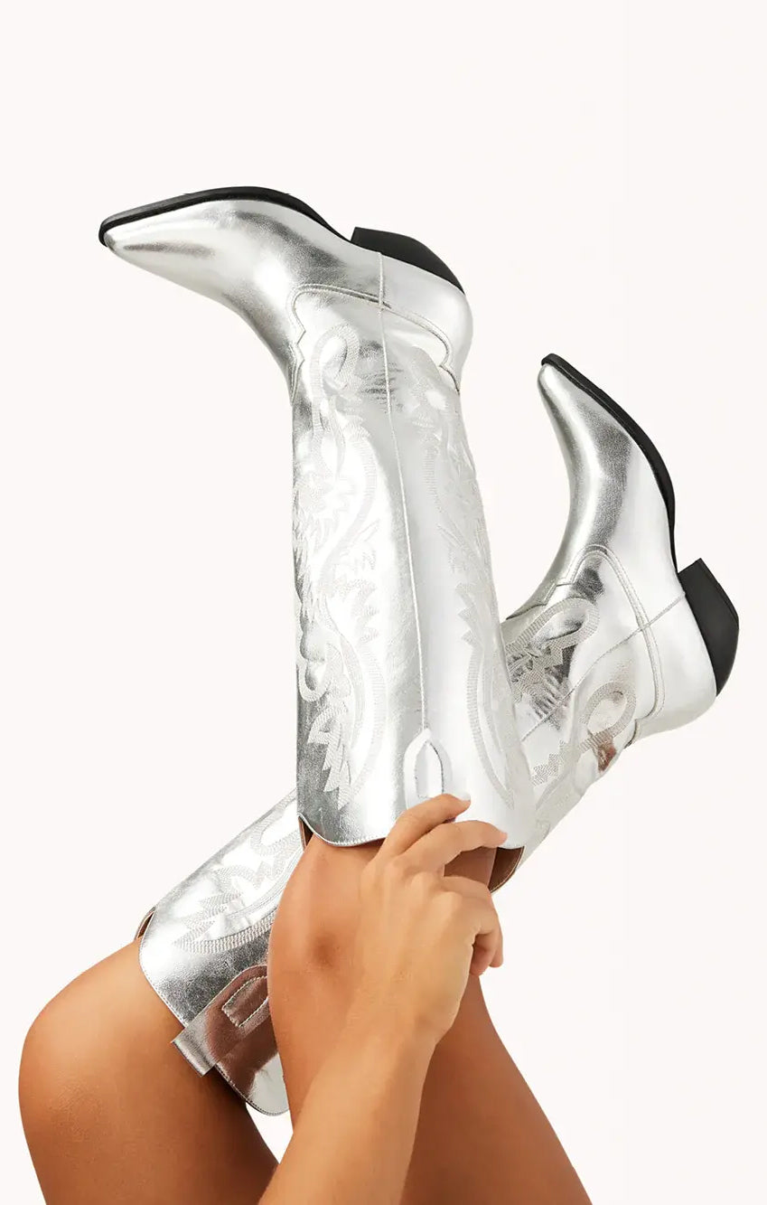 Silver Cowboy Boots for Women | Billini Wilden Western Boots