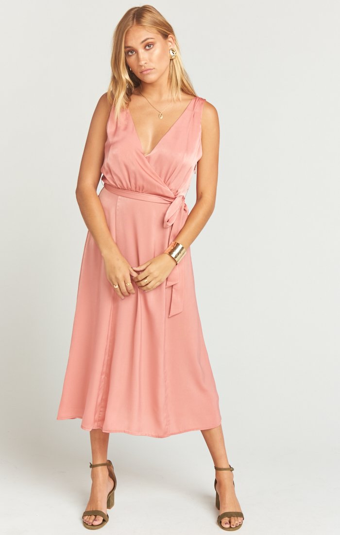 Crossover Dress with Deep V-Neck & Waist Accent | Cynthia by Mumu