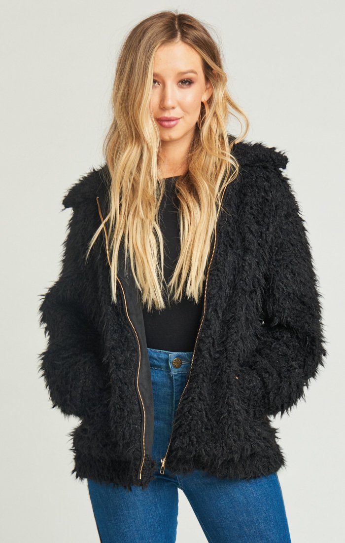 Men's Bomber Jacket with Faux Fur Collar & Side Pockets | Sheldon