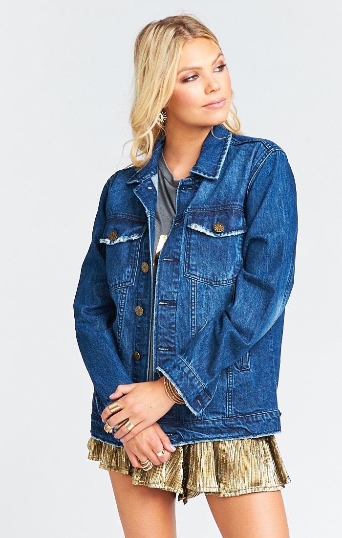 Distressed Denim Jacket for Men with Button Closure & Pockets | Drine