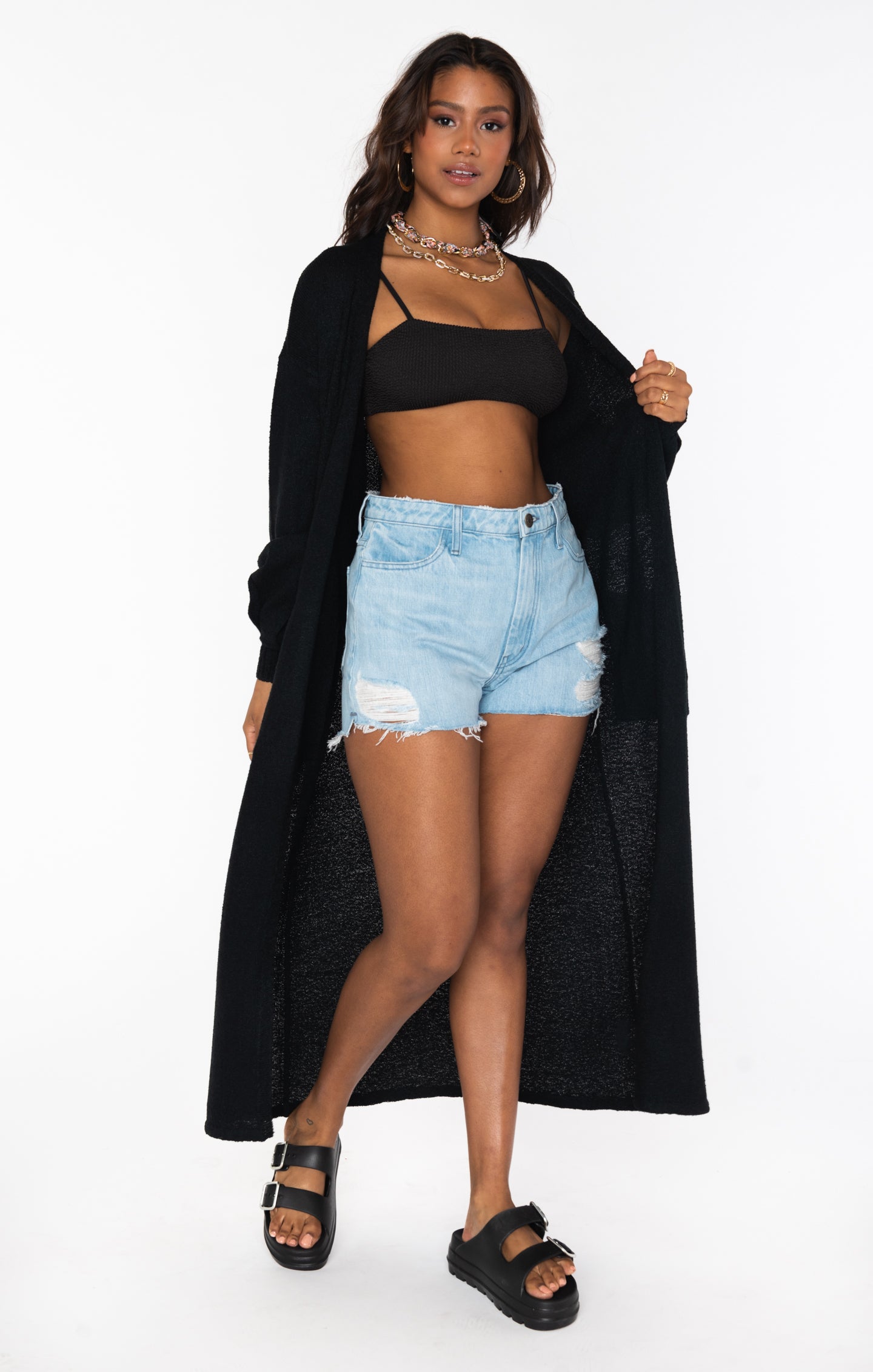 Black Bikini Top with Adjustable Straps | Destin Scrunch