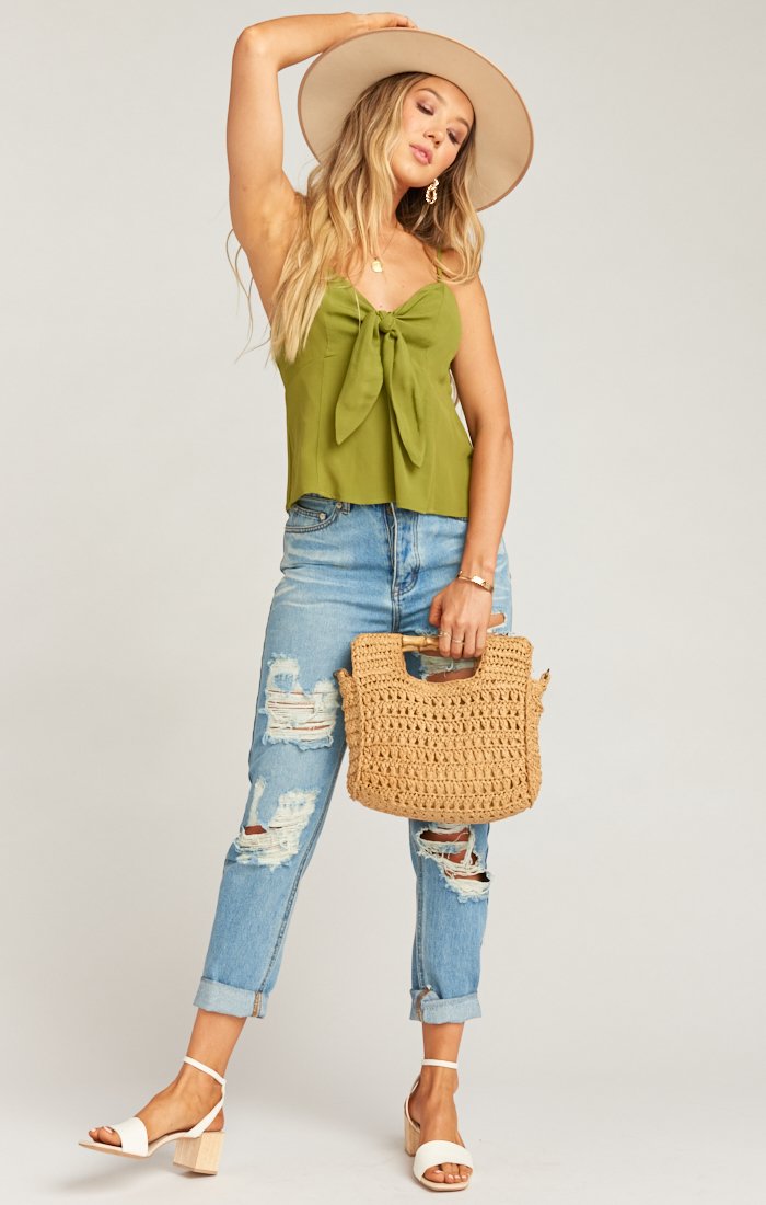 Adjustable Strap Lined Top with Side Zip & Tie Front | Darby