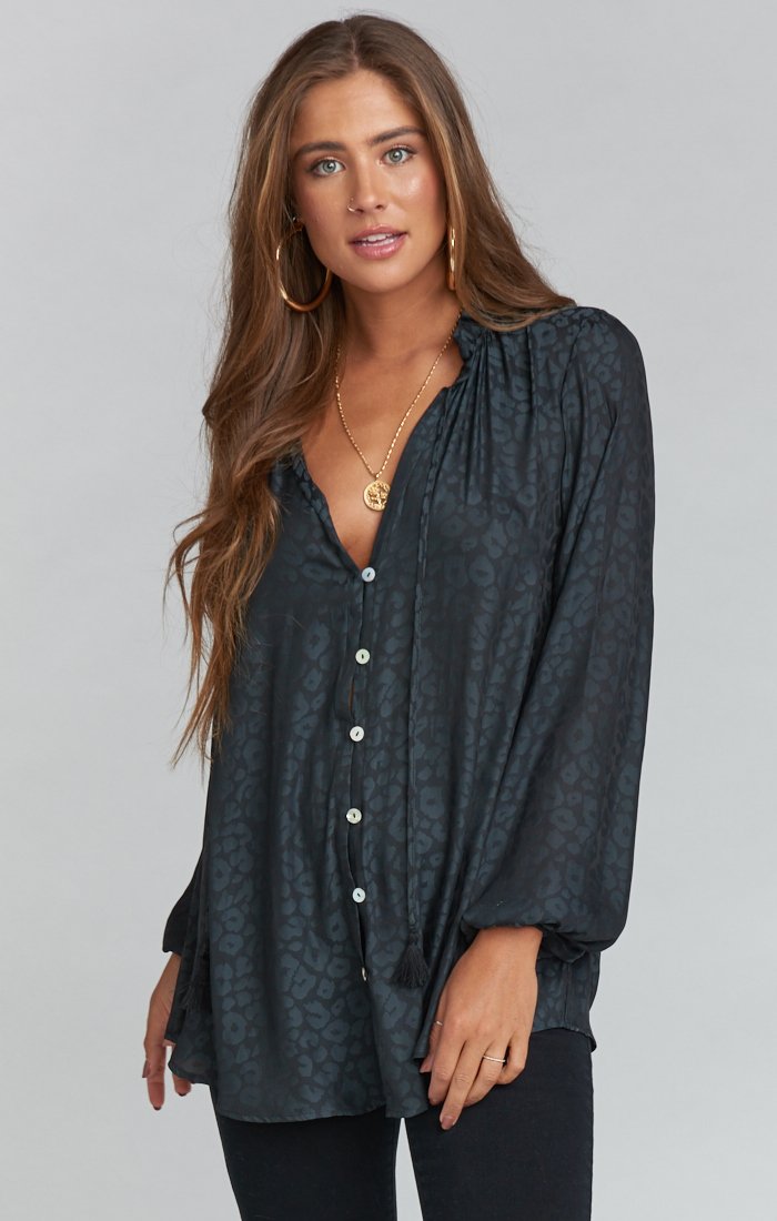 Women's Lined Tunic with Button & Tie Front | Alicia Tunic