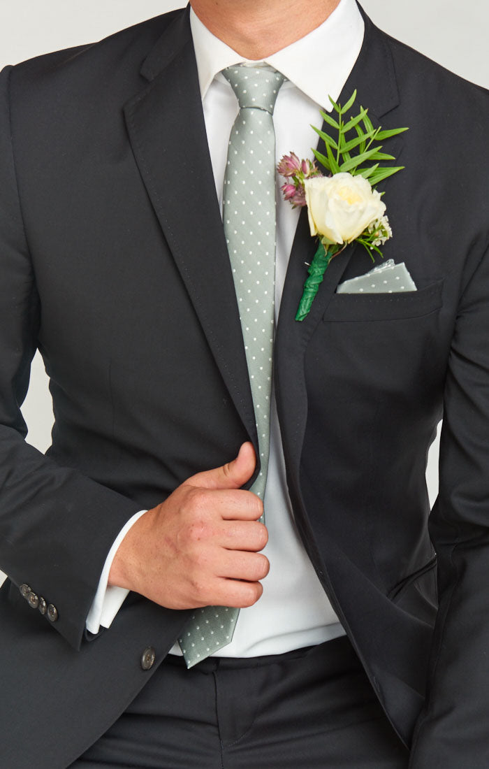 Silver Sage Dot Neck Tie for Men | Nico Neckwear