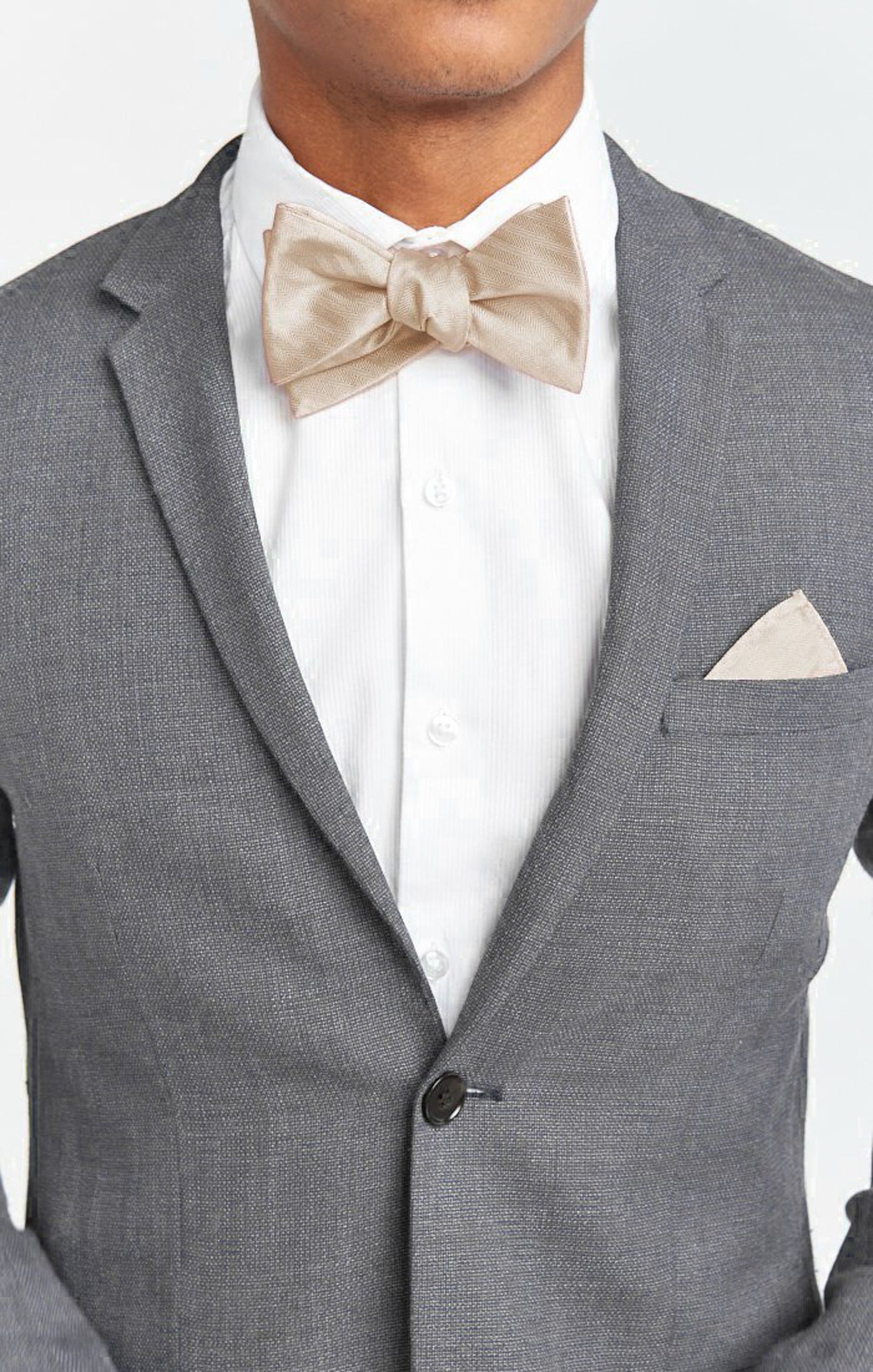 Champagne Solid Bow Tie for Weddings & Formal Events | Josh