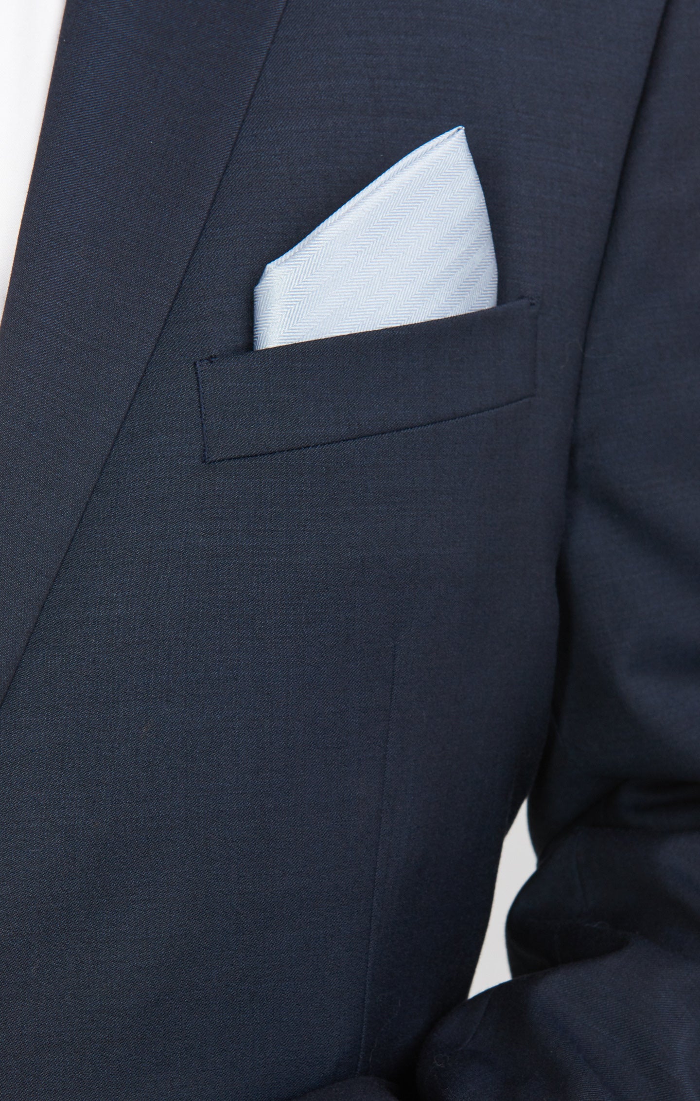 Steel Blue Solid Pocket Square for Men | Sam