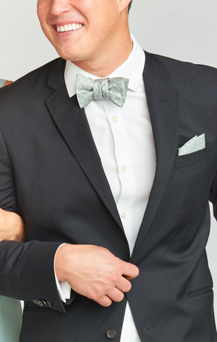 Silver Sage Dot Bow Tie for Weddings & Formal Events | Josh Bow Tie