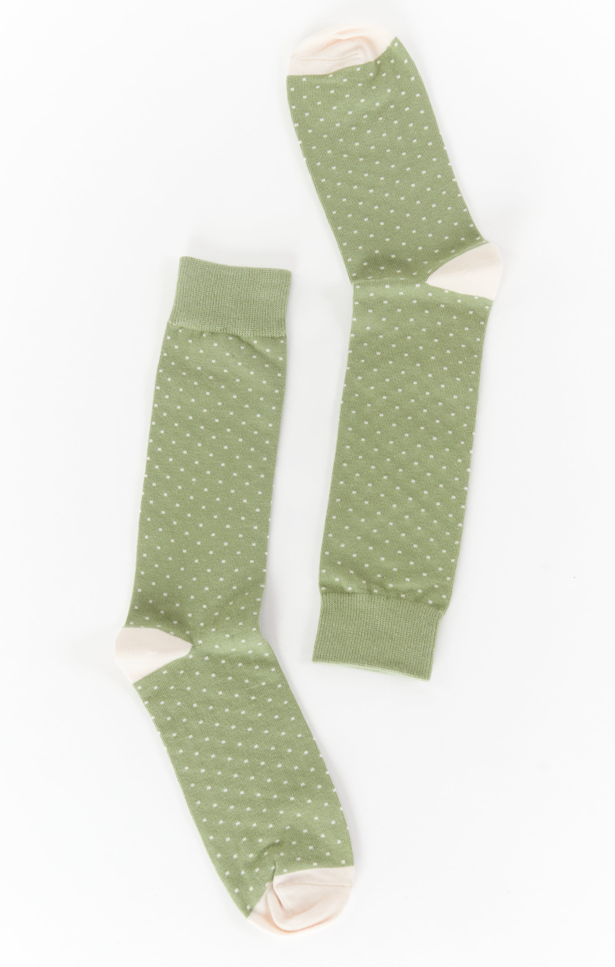 Moss Green Dot Dress Socks for Groomsmen & Weddings | Owen