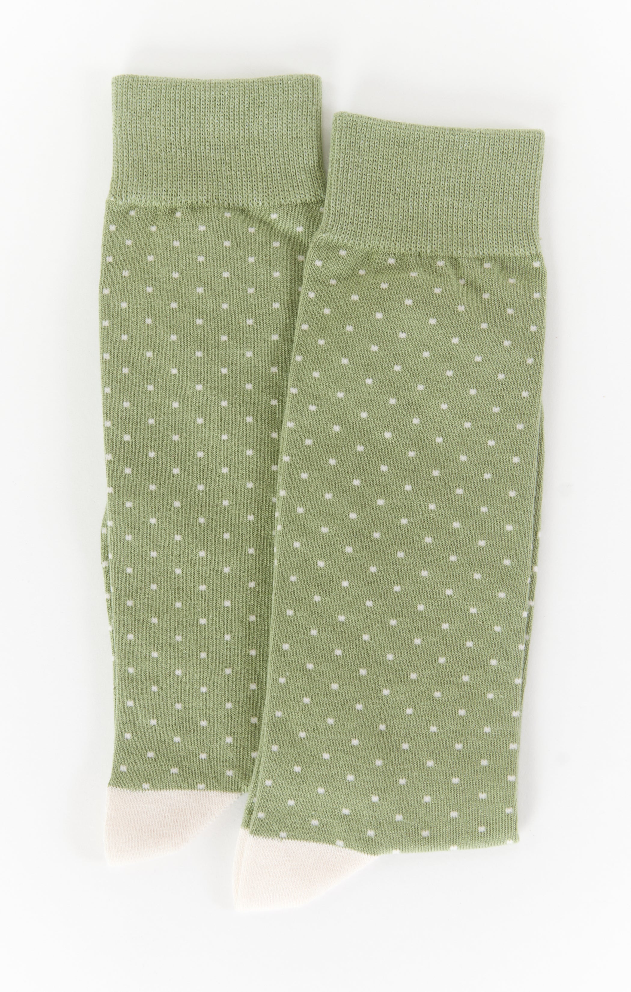 Moss Green Dot Dress Socks for Groomsmen & Weddings | Owen