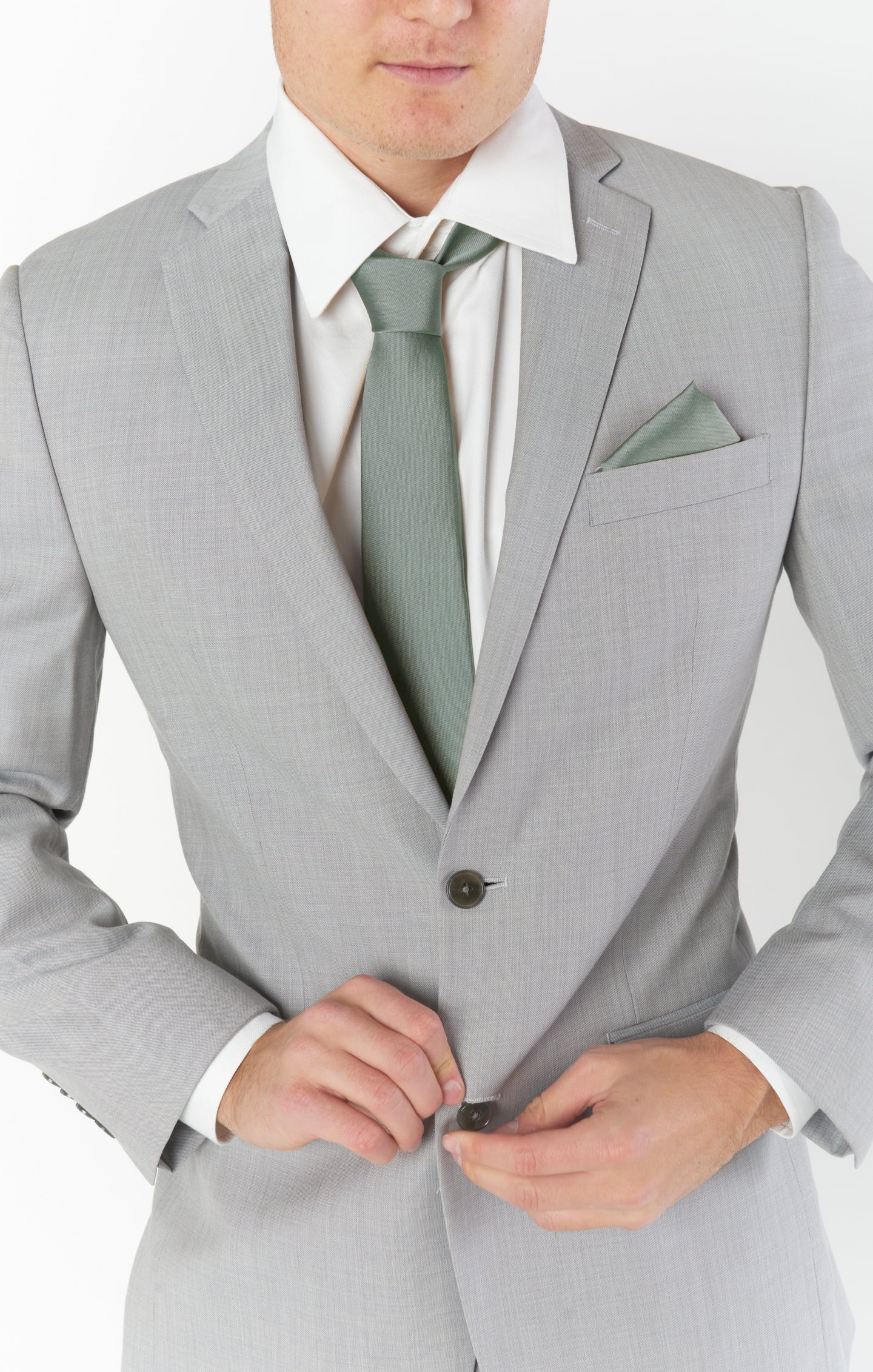 Deep Sage Solid Neck Tie for Men | Nico