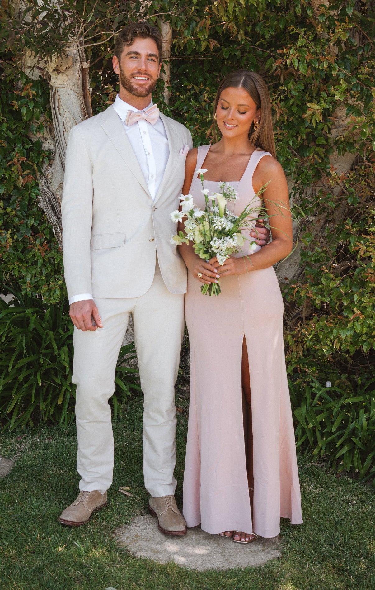 Dusty Blush Linen Bow Tie for Weddings | Josh Bow Tie