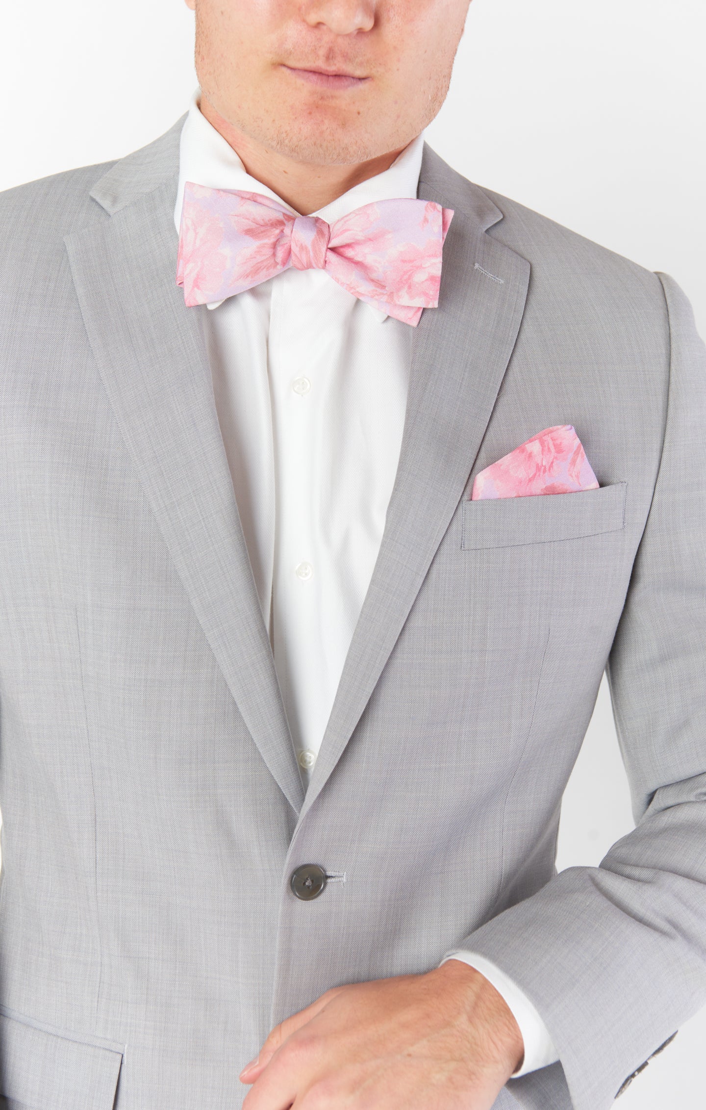 Blushing Floral Pocket Square for Weddings & Formal Events | Sam