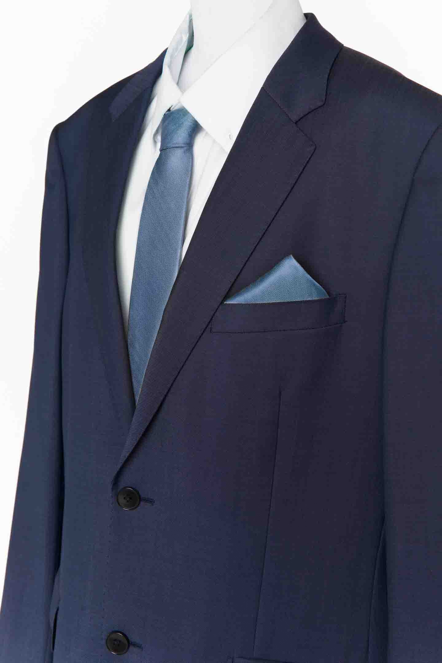 Slate Blue Solid Pocket Square for Formal Wear | Sam