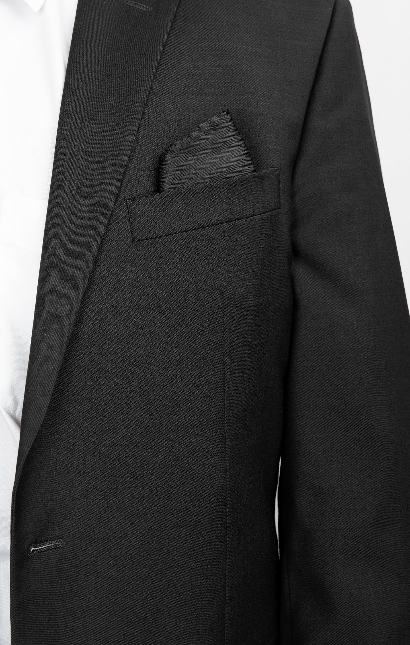 Black Solid Pocket Square for Men | Sam