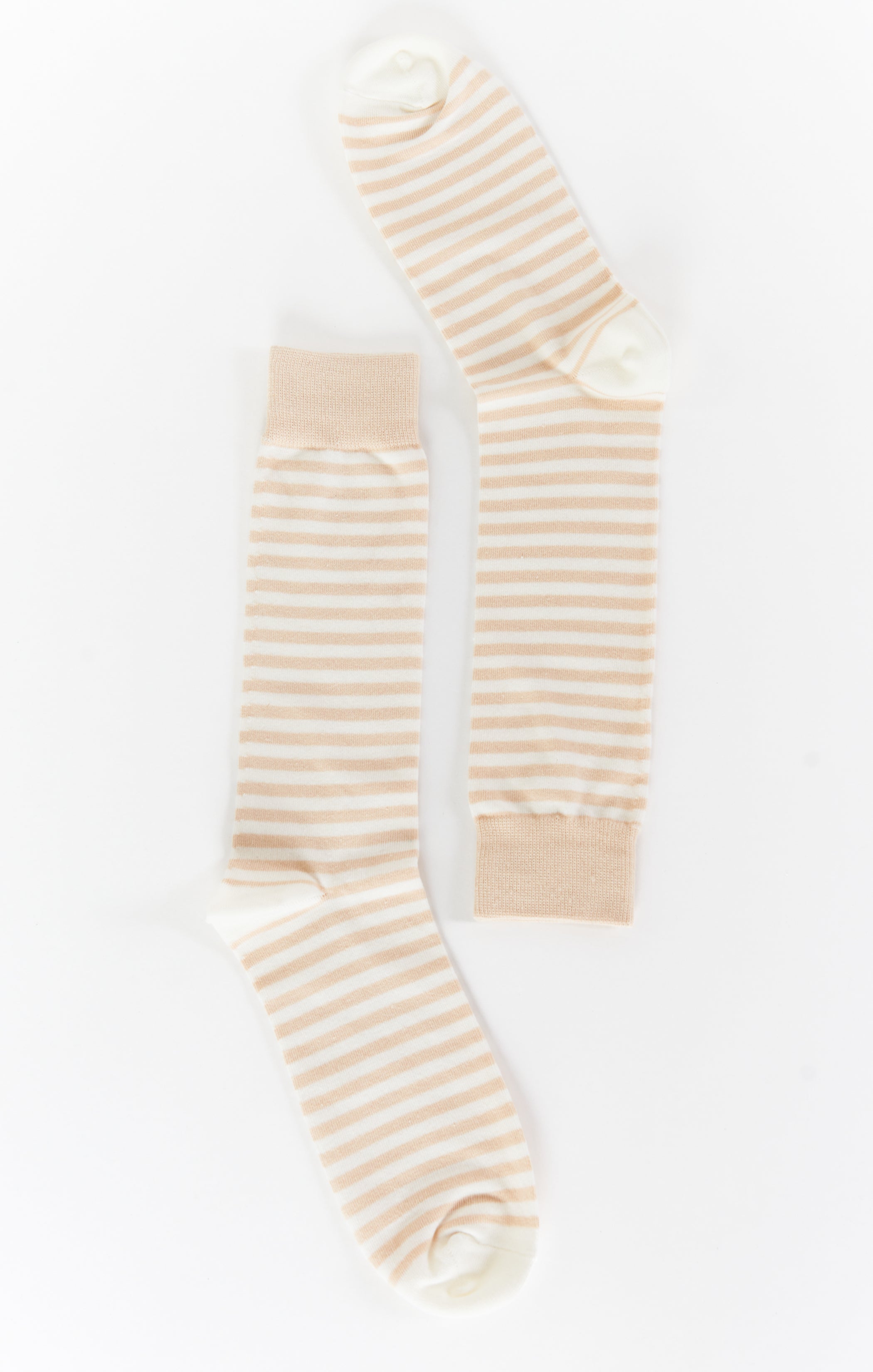 Champagne Striped Dress Socks for Weddings & Groomsmen | Owen