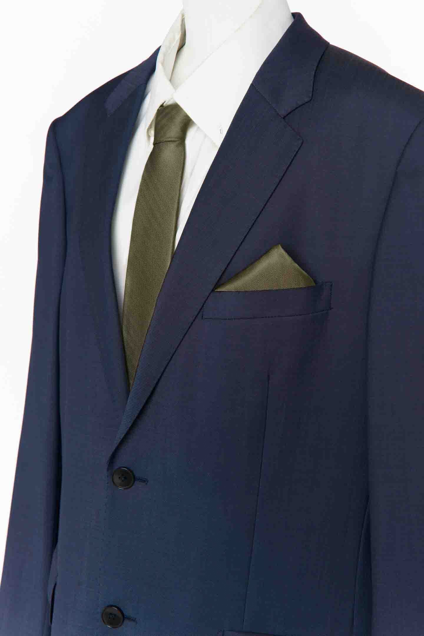 Rich Olive Solid Pocket Square for Men | Sam