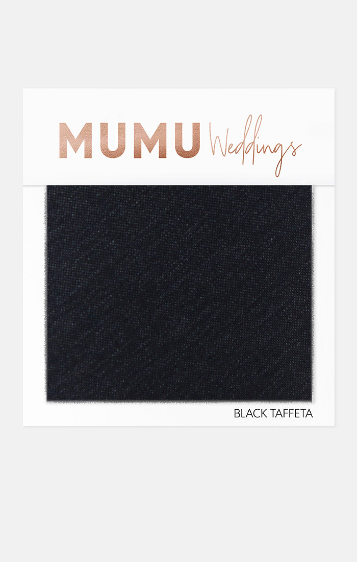 Bridesmaid Fabric Swatch - Black Taffeta | Mumu Wedding