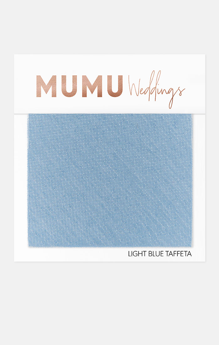 Light Blue Taffeta Bridesmaid Fabric Swatch | Mumu Wedding