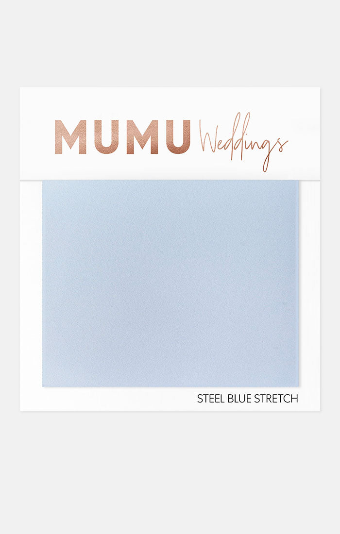 Steel Blue Bridesmaid Fabric Swatch | Mumu Wedding