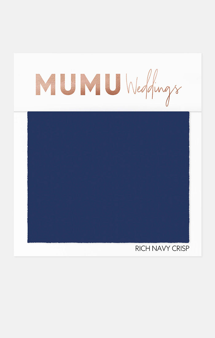 Bridesmaid Fabric Swatch in Rich Navy | Mumu Wedding