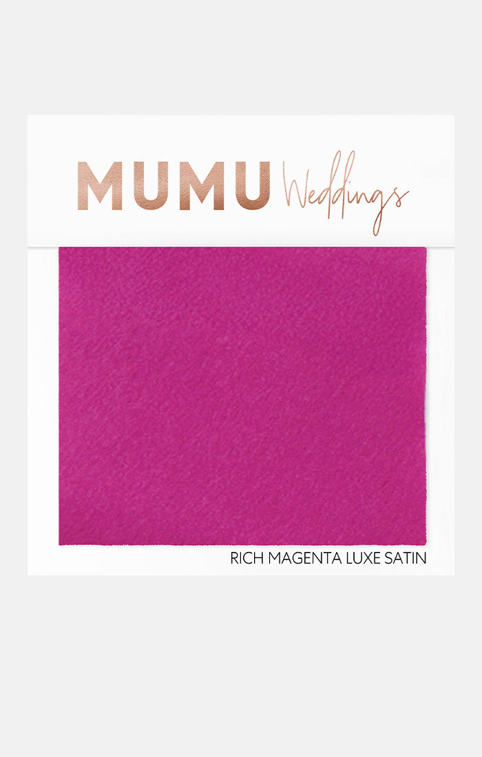 Bridesmaid Fabric Swatch - Rich Magenta Luxe Satin | Mumu Wedding