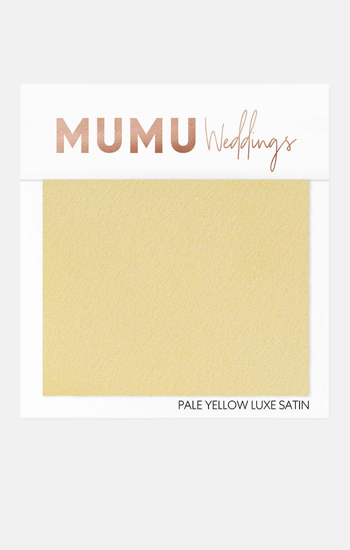 Pale Yellow Luxe Satin Bridesmaid Fabric Swatch | Mumu Wedding