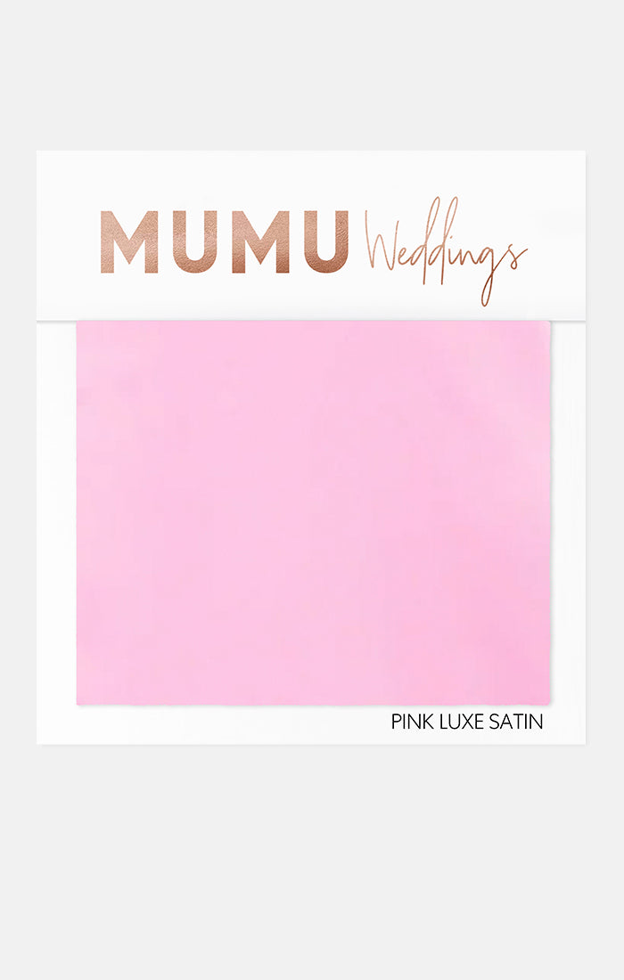 Bridesmaid Fabric Swatch in Pink Luxe Satin | Mumu Wedding